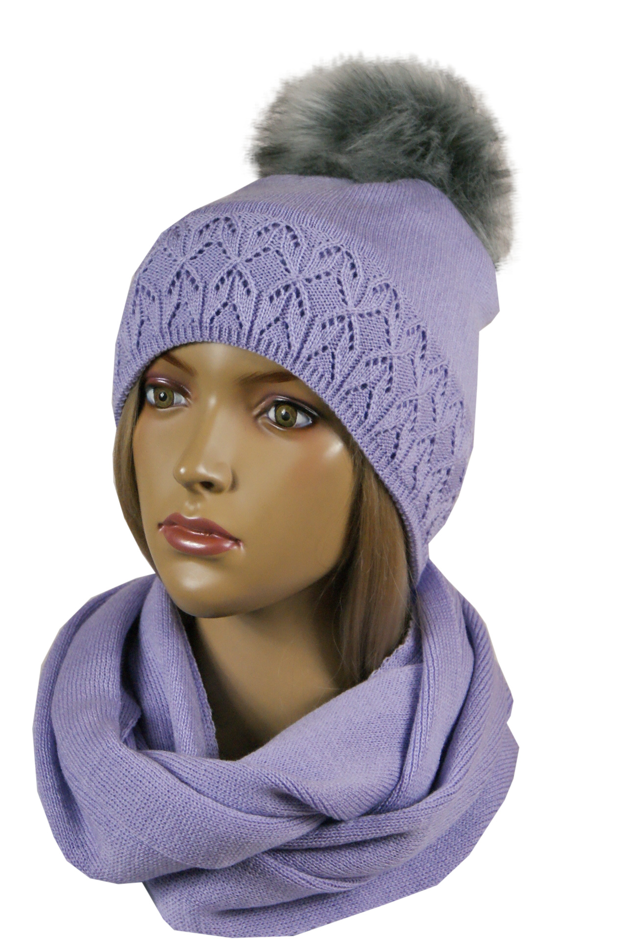 

Komplet Czapka pompon + Komin # 56