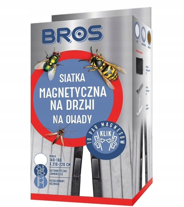 

Moskitiera na drzwi na magnes Bros 1,6x2,2m biała