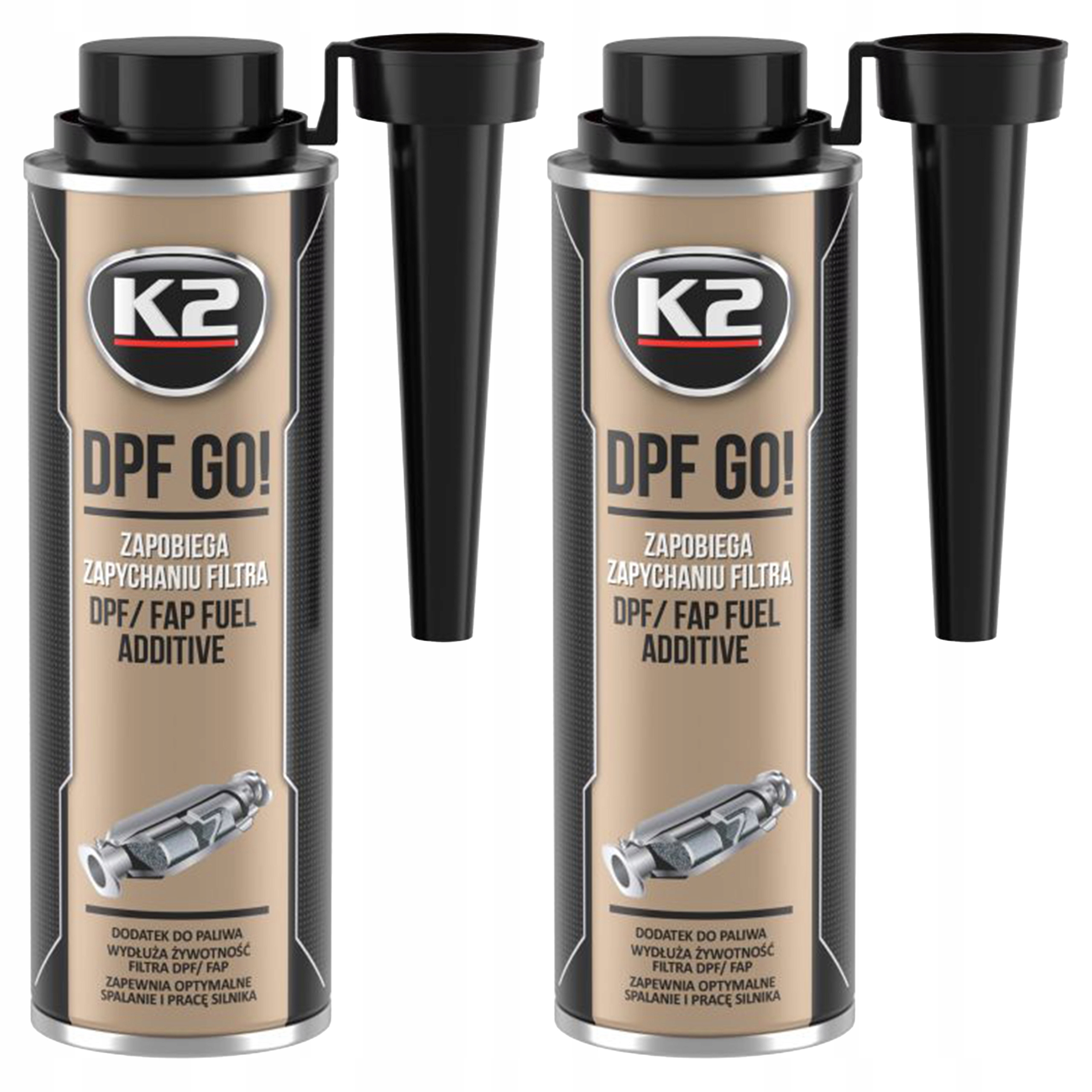 2x K2 Dpf Go! dodatek do ochrony filtra Dpf Fa, zapobiega zapychaniu, 250ml