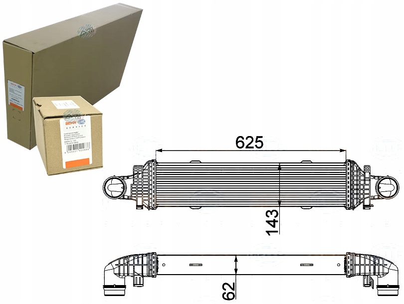 INTERCOOLER MERCEDES C-KLASA 07- BEHR HELLA