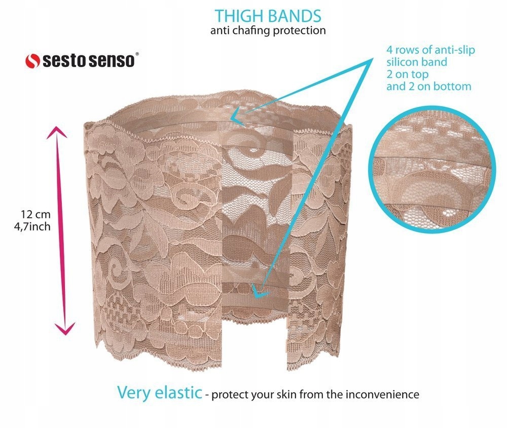 OPASKI NA UDA PRZECIW OTARCIOM Z PASKAMI SILIKONU Rozmiar 46