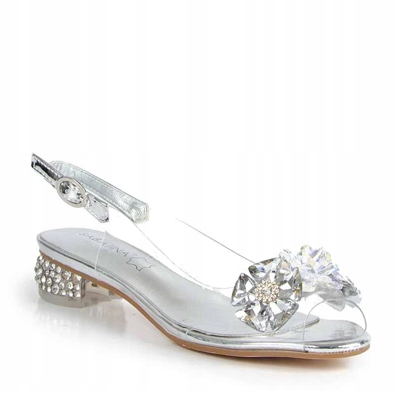 Sabatina 6544-8 Stříbrné vel. 41 Gelové Silikonové Sandály Transparentní