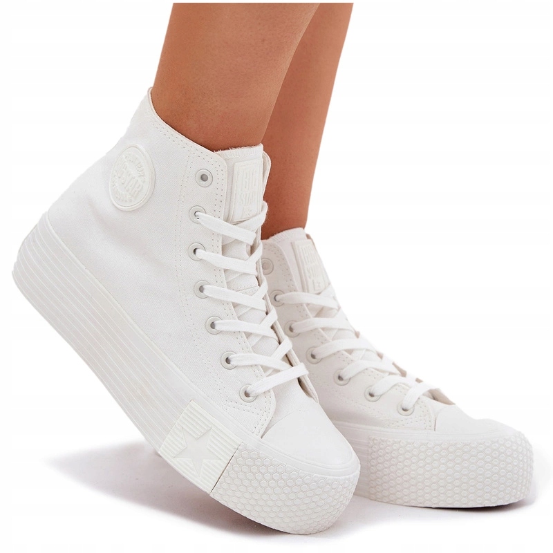 Dámské Látkové Tenisky Na Platformě Big Star RR274743 Bílé 36