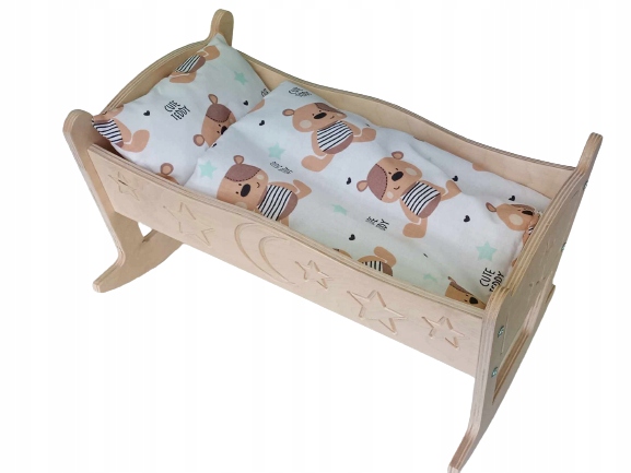 KOŁYSKA dla lalki POŚCIEL 3 el KOŁYSKA GRAWEROWANA