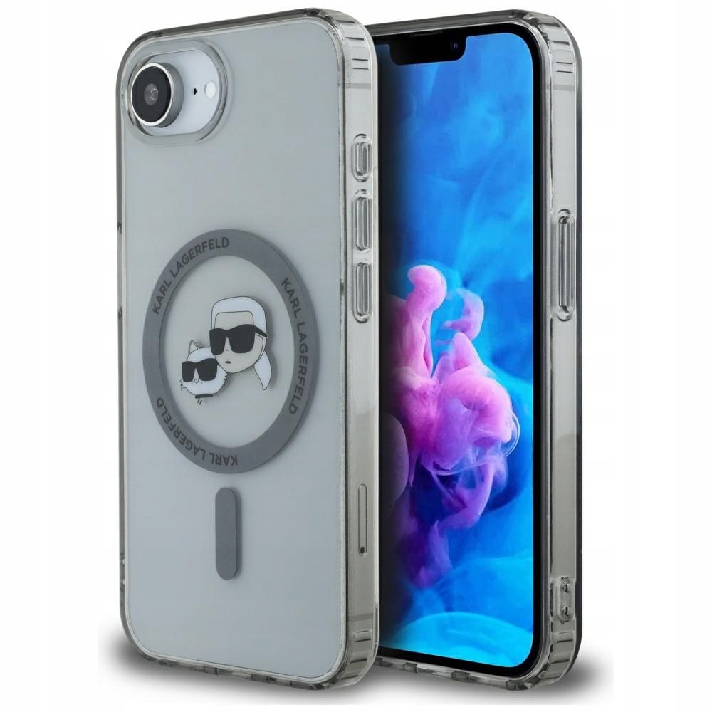 Pouzdro Karl Lagerfeld IML Metal K&c Heads MagSafe pro iPhone 16e, černé