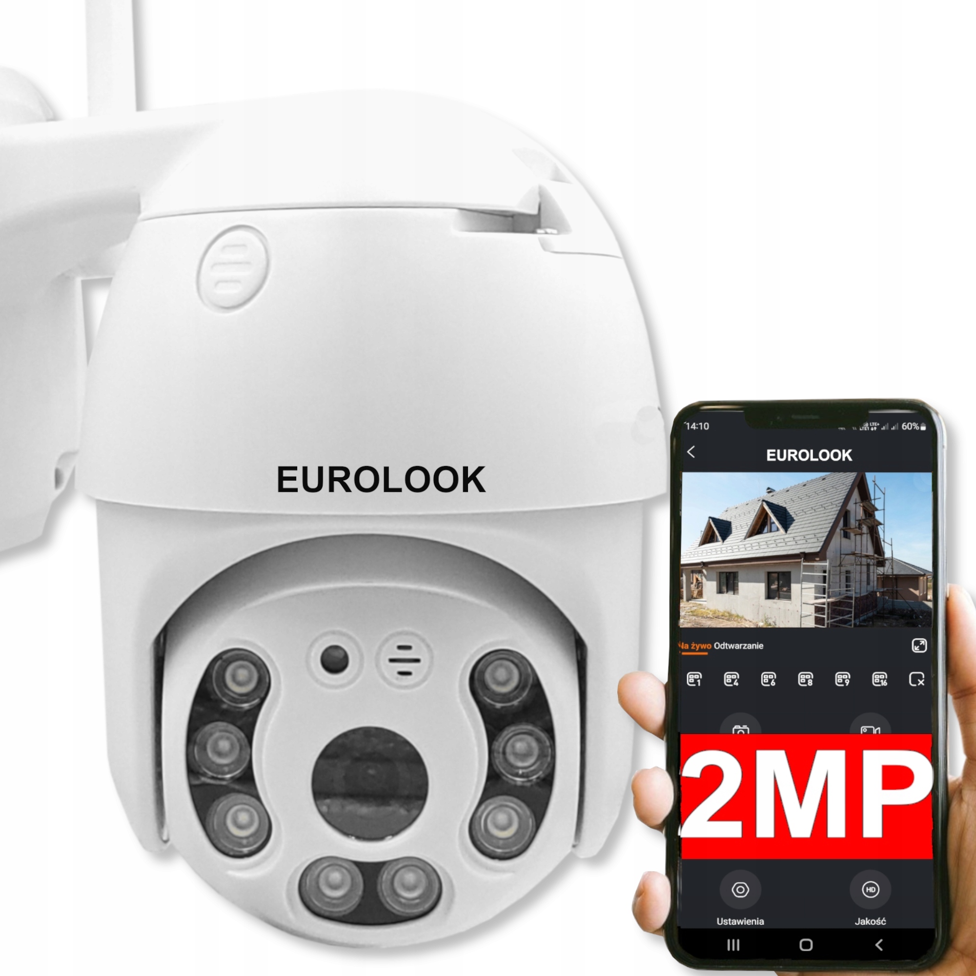 

Bezprzewodowa Obrotowa Kamera WiFi Zewnętrzna 2MP