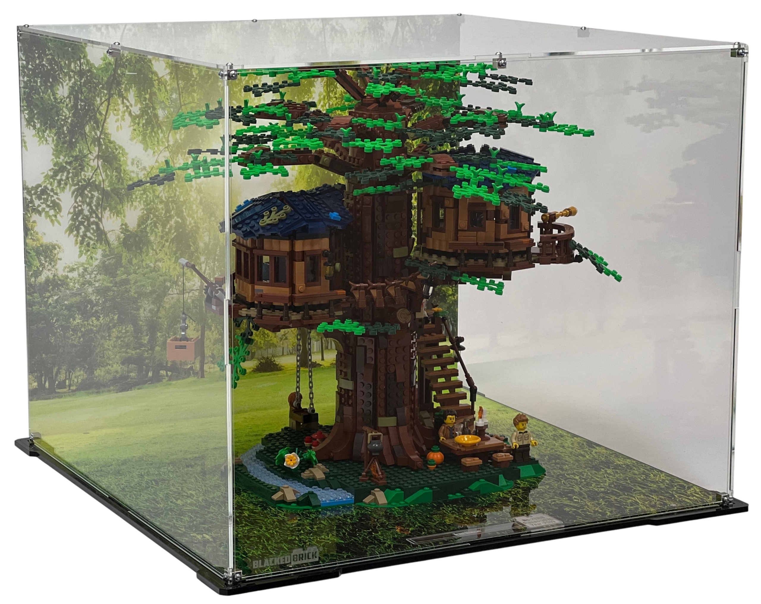 Vitrína s pozadím Blacked Brick pre Lego 21318 Ideas Domček na strome