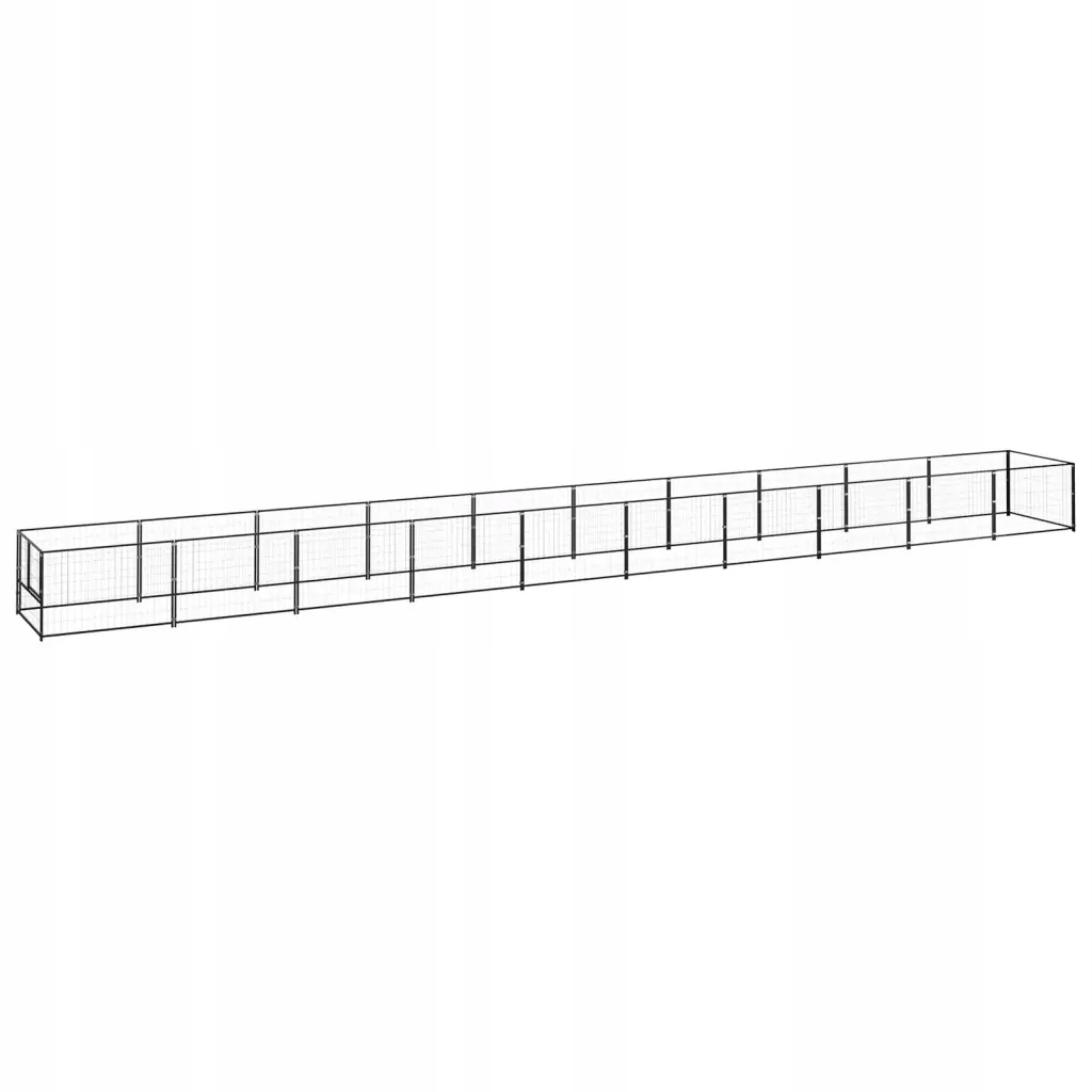 Levně Kotec pro psa, černá, 10 m², ocelová