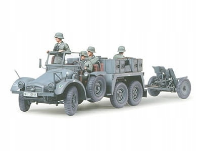 Krupp Protze 1tunové (6X4) tažné vozidlo s 3,7 cm Pak 1:35 Tamiya 35259