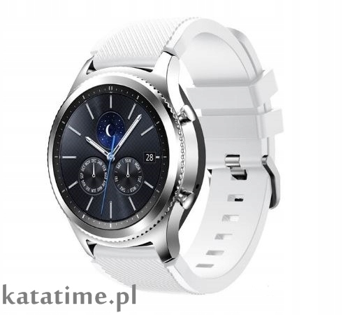 Pasek do zegarka smartwatcha 22 mm gumowy silikonowy biały