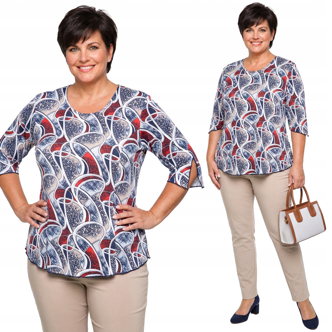 Košilka s barevným vzorem plus size velikost 56/58