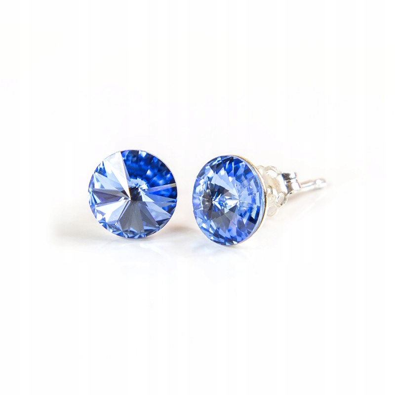 

Srebrne Kolczyki 925 z kr. Swarovski Rivoli 8 Lsap