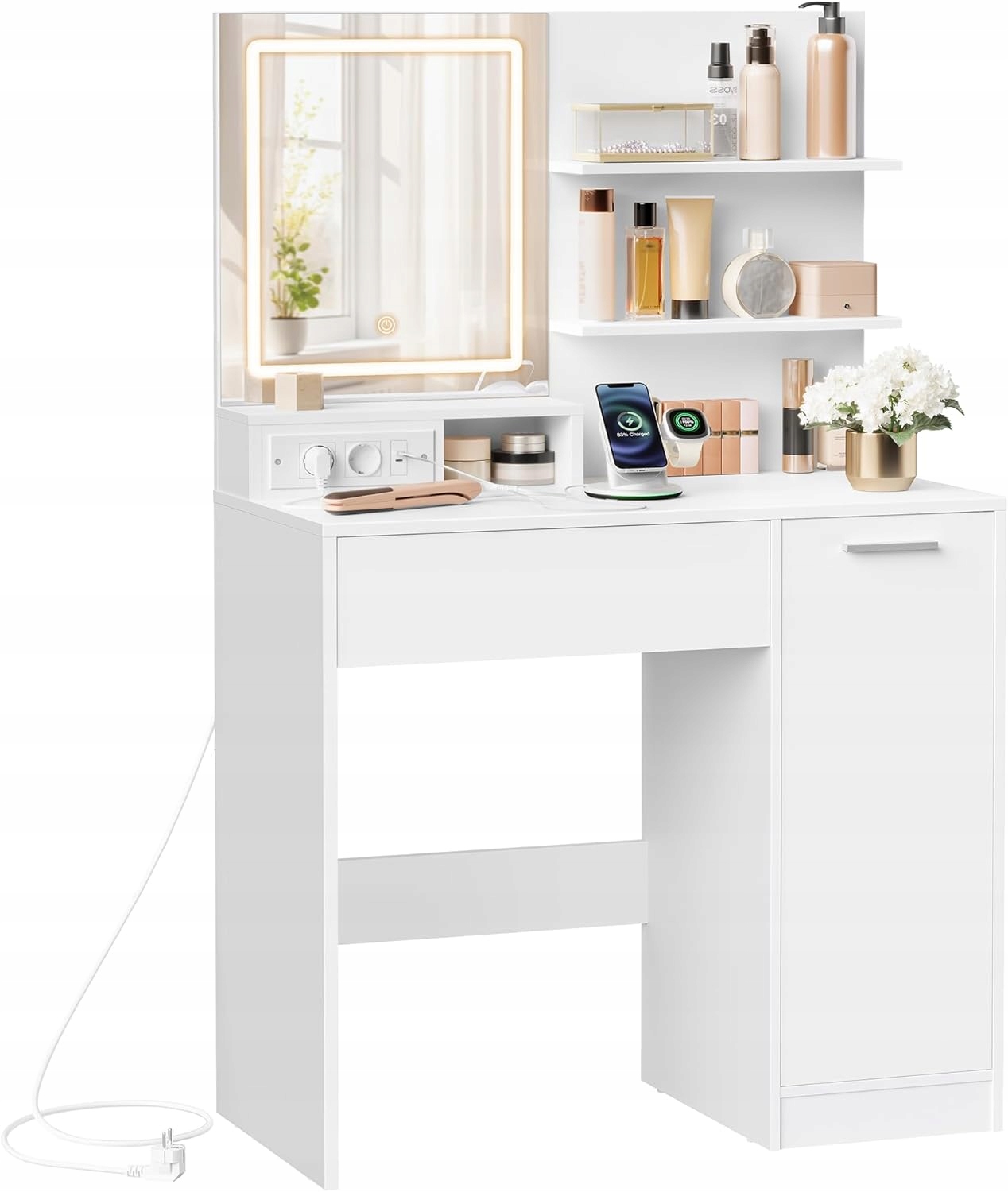 Toaletka Songmics biały matowe 80 x 132 x 40cm