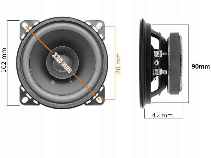 CL-018100DC Głośniki samochodowe 100mm 10cm 40W Model CL-018100DC