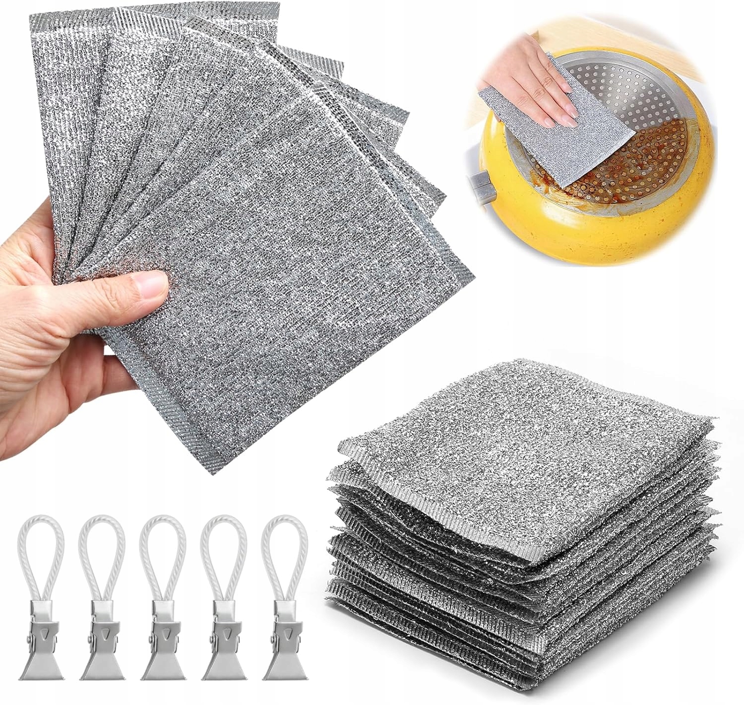 Levně Drátěné Utěrky Na Mytí Poškrábaných Hrnců A Povrchů, Sada 20 Kusů