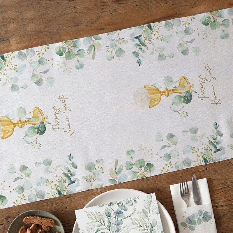 BIEŻNIK na Komunię Złoty Kielich eukaliptus 40cmx5m Rodzaj bieżnik