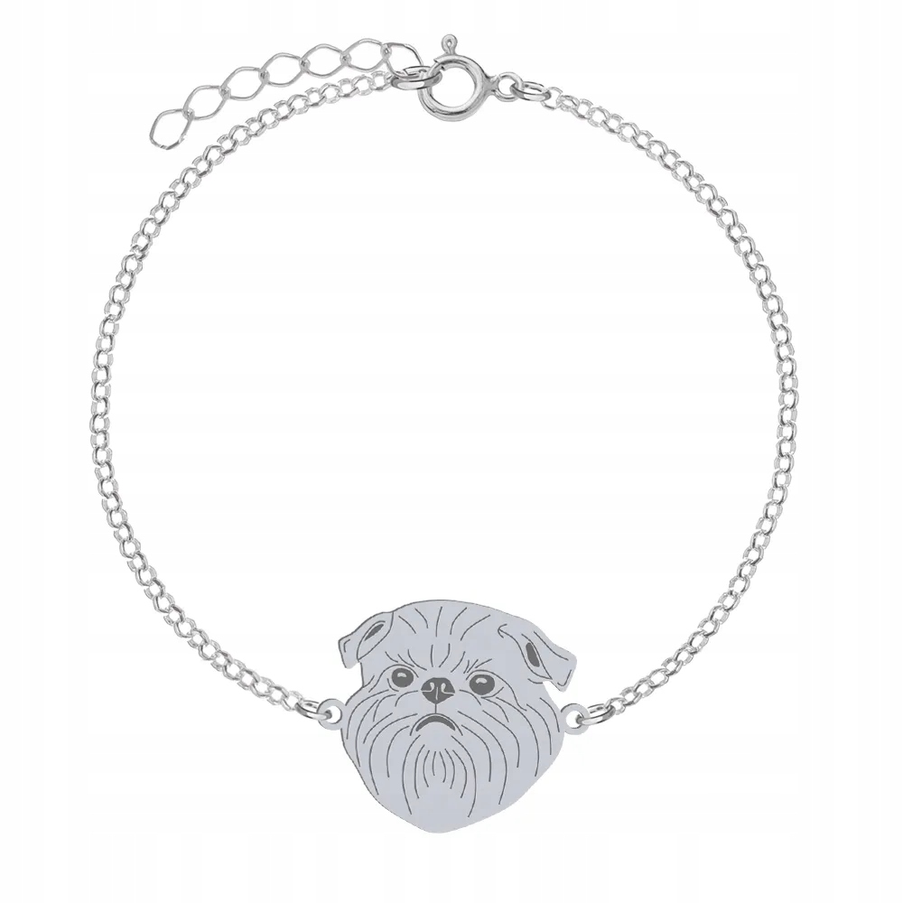 Stříbrný náramek s psem Gryfonik Belgický 925 Šperky Gravírování Bonus