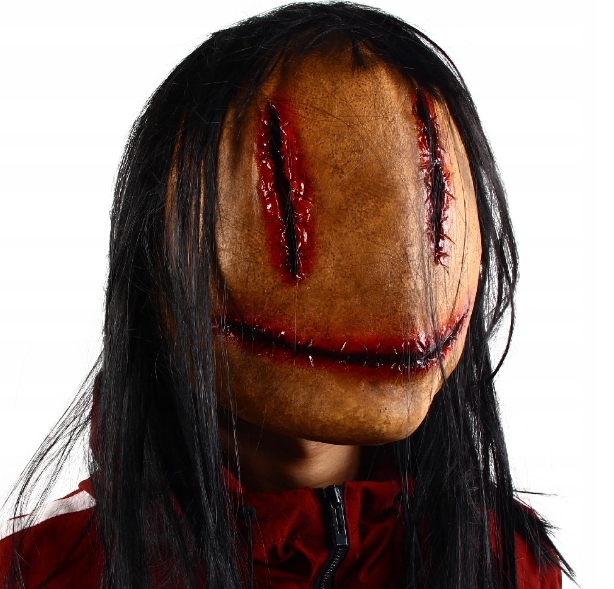 STRASZNA MASKA HALOWEEN NA TWARZ HORROR UŚMIECH Model AS0123