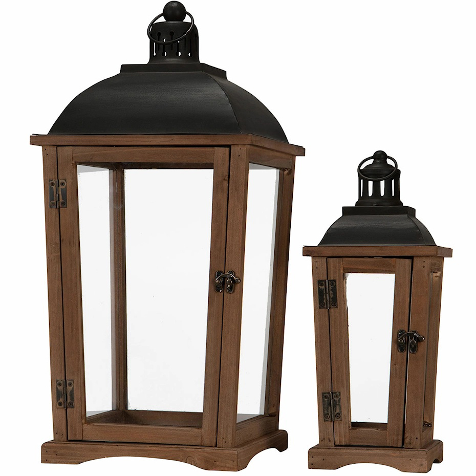 Lampáš Drevený Veľký Škandinávsky Boho Do Domu Obývačky Na Terasu 2 ks