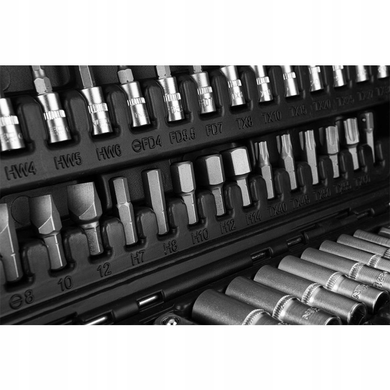 NEO ZESTAW KLUCZY NASADOWYCH 110e 1/2" 1/4" TORX BITY SATYNA WAL EAN (GTIN) 5907558417340