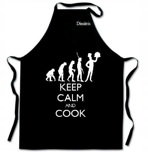 Fartuch kuchenny - Keep Calm and Cook - Czarny