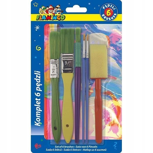 ZESTAW PĘDZLI I PĘDZLI GĄBKOWYCH 6SZT, TITANUM