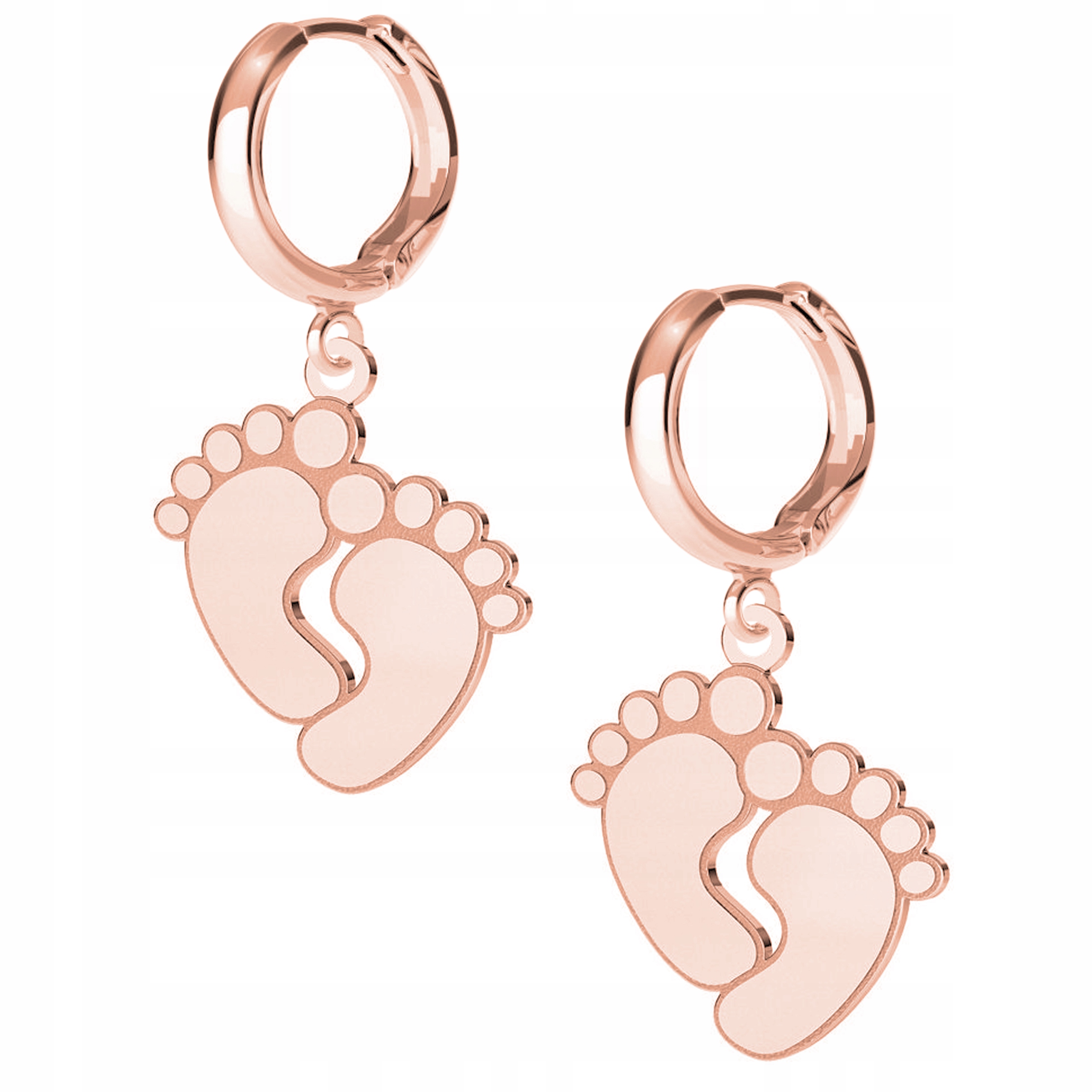 Náušnice Dětské Stopy růžové zlato 925