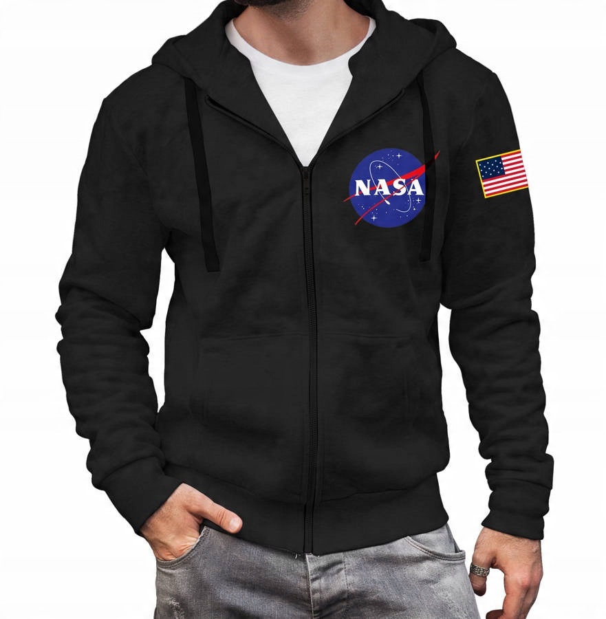 

Nasa bluza męska Rozpinana z kapturem czarna L