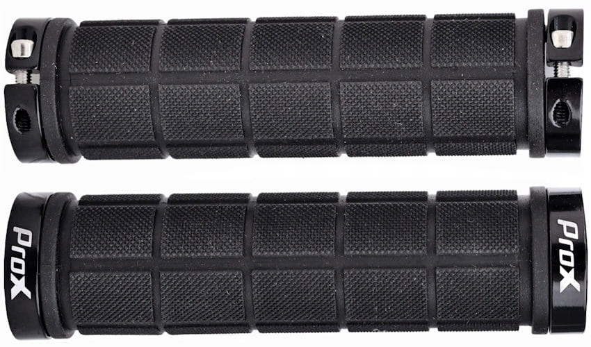 Chwyty Kierownicy Rowerowe Gripy Rączki Prox GP-55A Czarne Skręcane 130mm