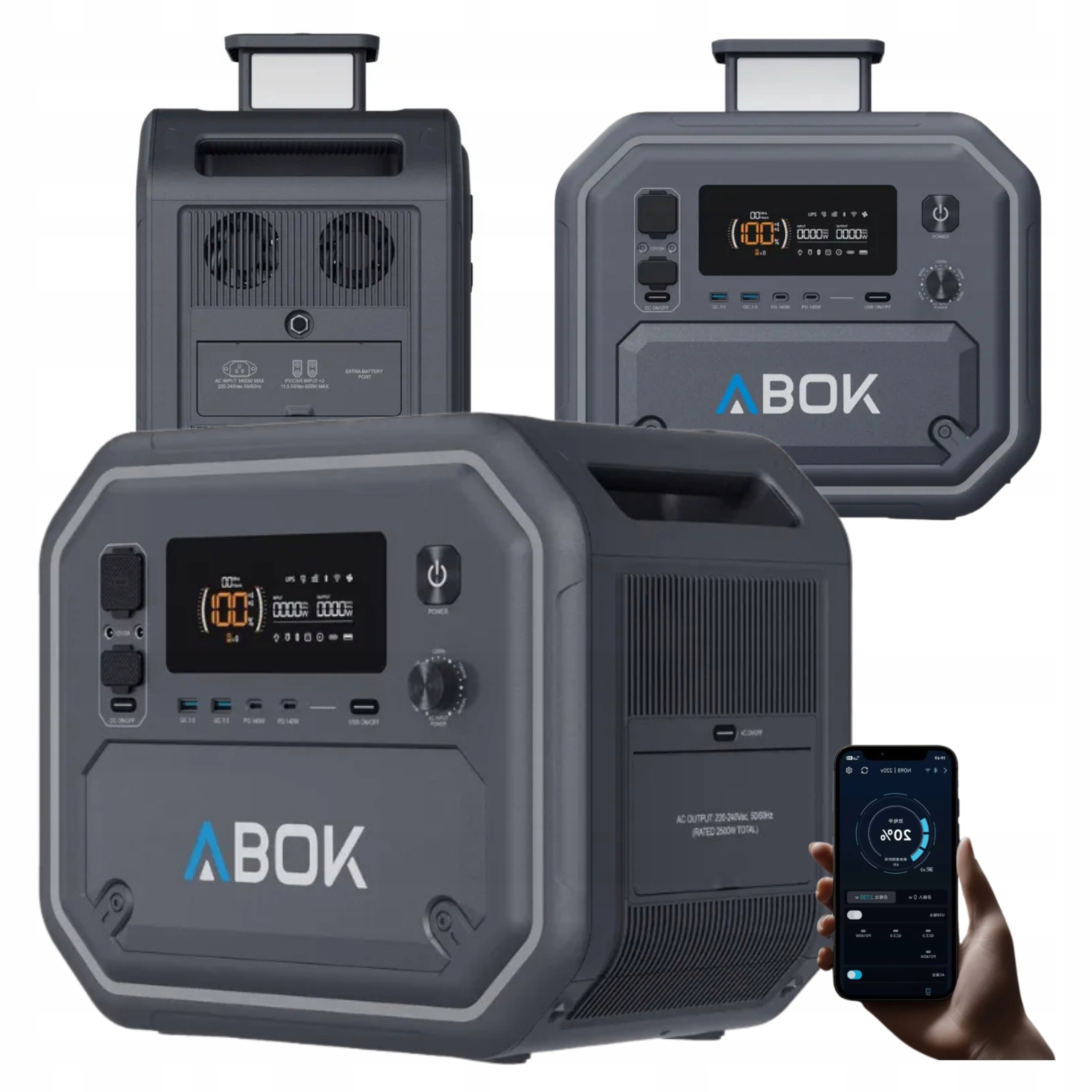 Elektrářská napájecí stanice zásobník energie 2800 W 2160 Wh Ups Abok ARK2800