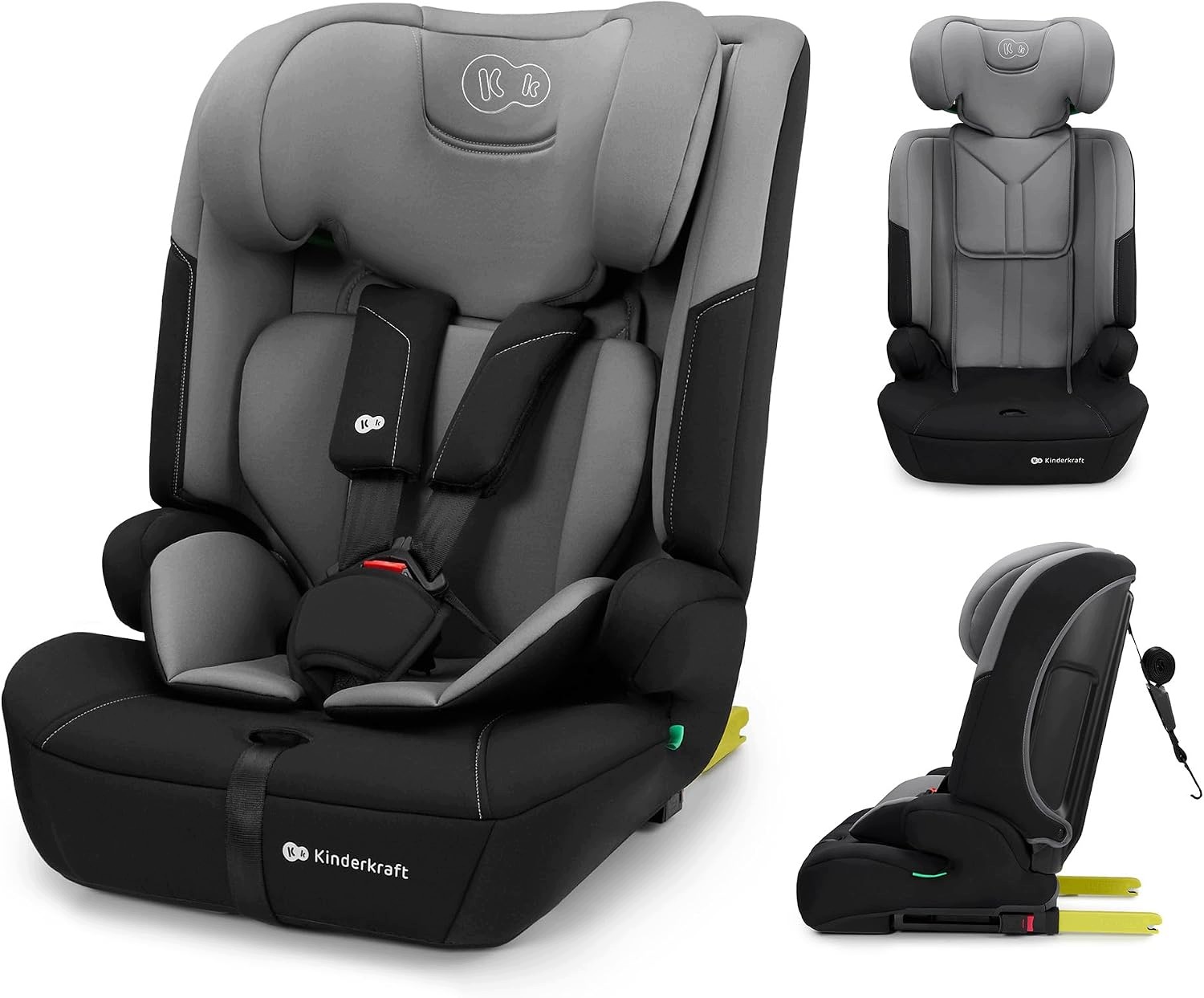 Fotelik samochodowy Kinderkraft Safety Fix 3 Pro szary 9-36kg