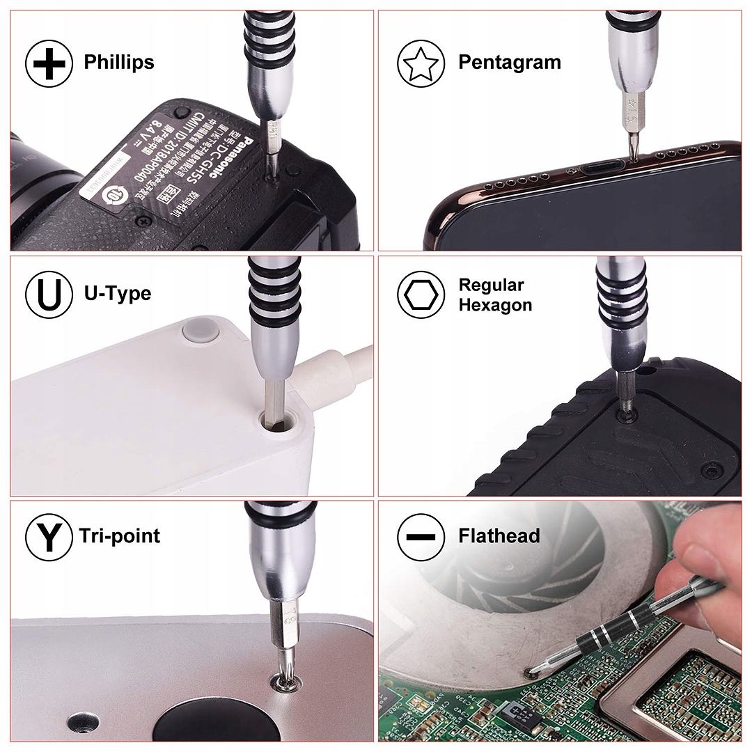 ZESTAW ŚRUBOKRĘTÓW PRECYZYJNYCH BITÓW RT0140 DO TELEFONÓW TABLETÓW 110w1 Liczba elementów zestawy