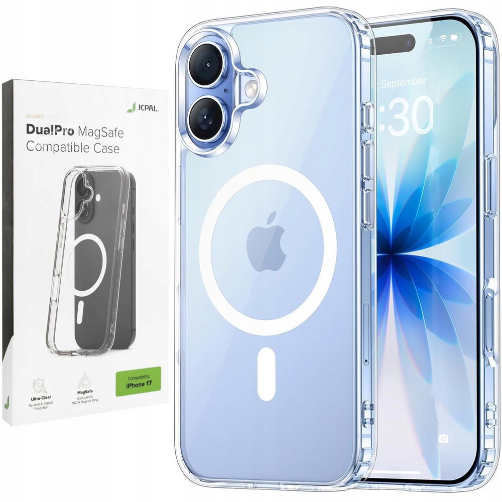 Pouzdro Pouzdro DualPro MagSafe pro Apple iPhone 17, průhledný zadní kryt kryt