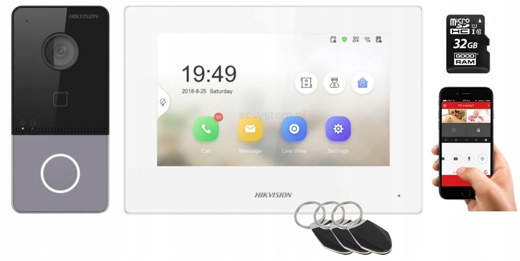 WiFi Ip Videovrátnik DS-KIS603-PW Hikvision LCD 7