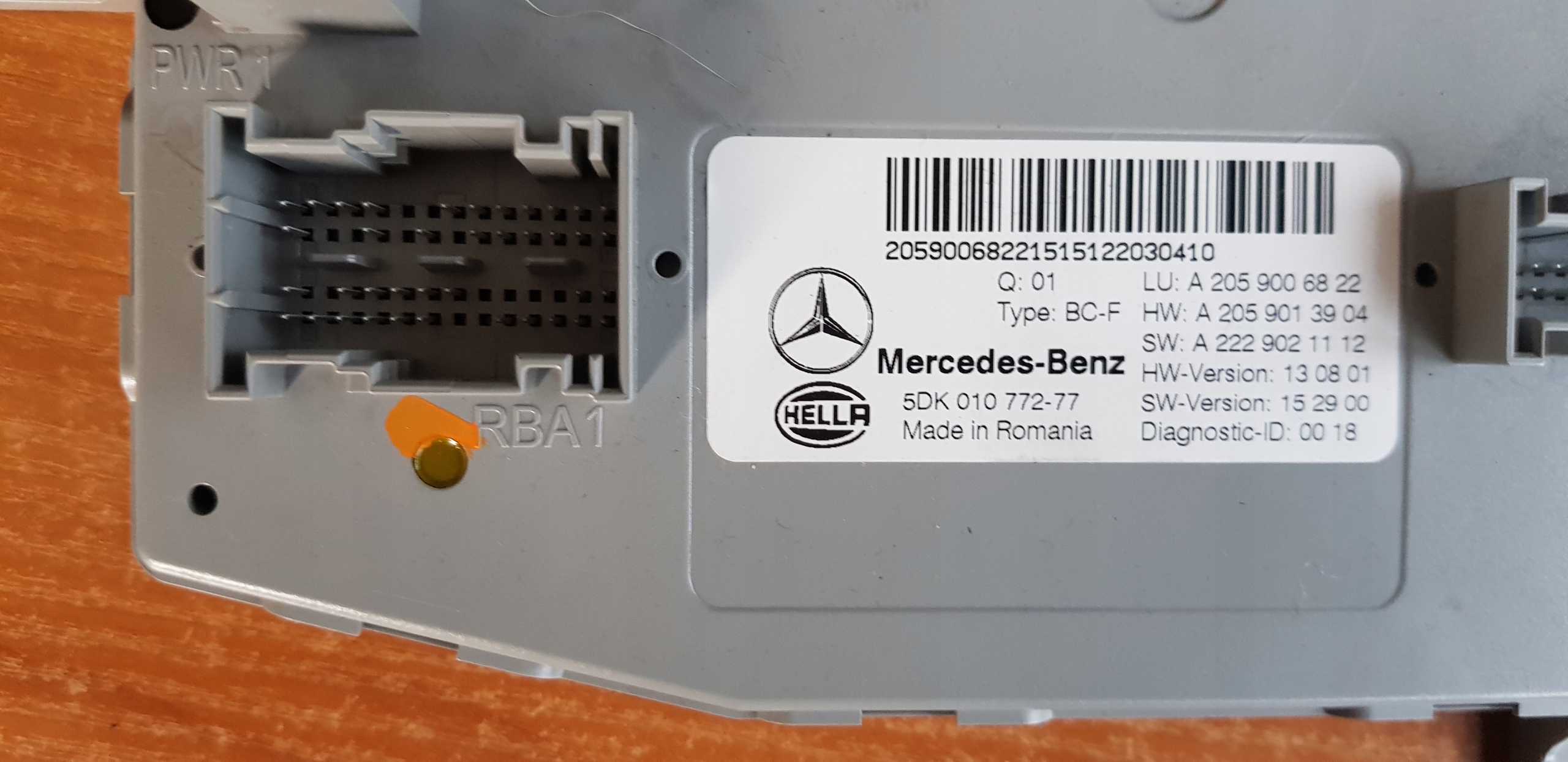 MERCEDES C W205 UNITÉ COMMANDE CONFORT A2059006822