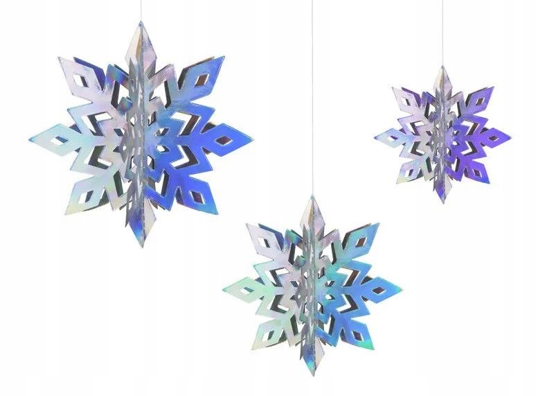 

Zawieszki dekoracyjne Śnieżynki opalizujące 6szt