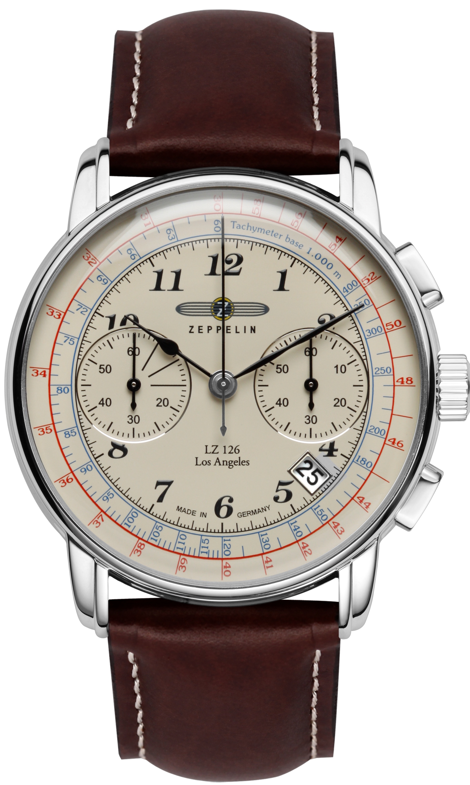 Nové Originální Pánské hodinky Zeppelin Los Angeles 7614-5 stříbrný pásek