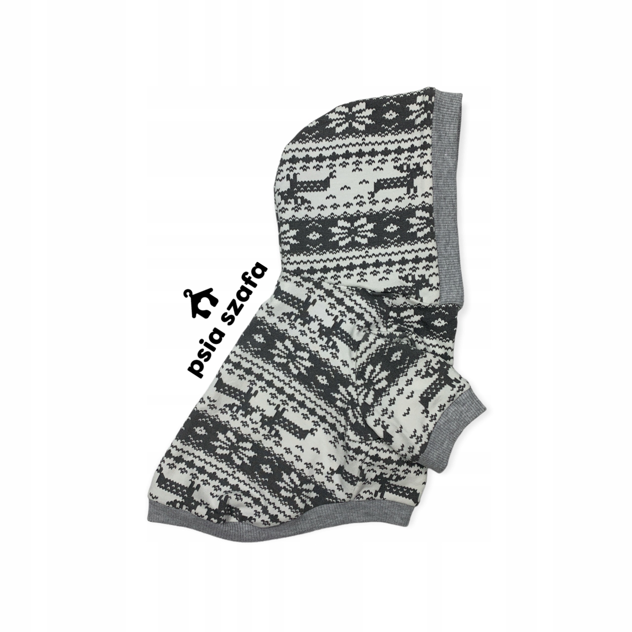 Levně Mikina pro psa s kapucí Skandinávský vzor L