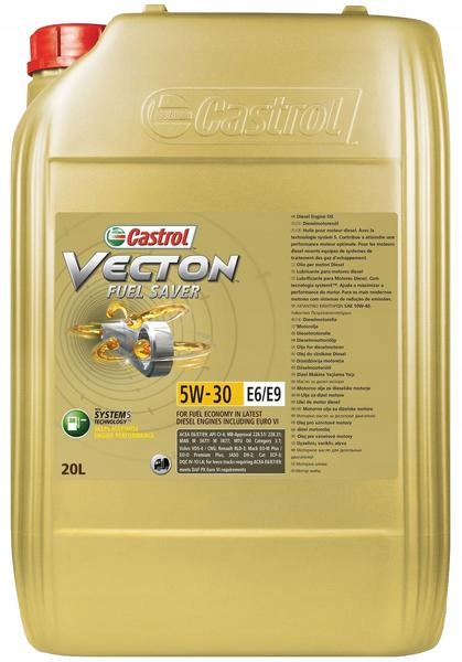 CASTROL VECTON FUEL SAVER 5W30 E6/E9 EURO 6 20L Rodzaj syntetyczne