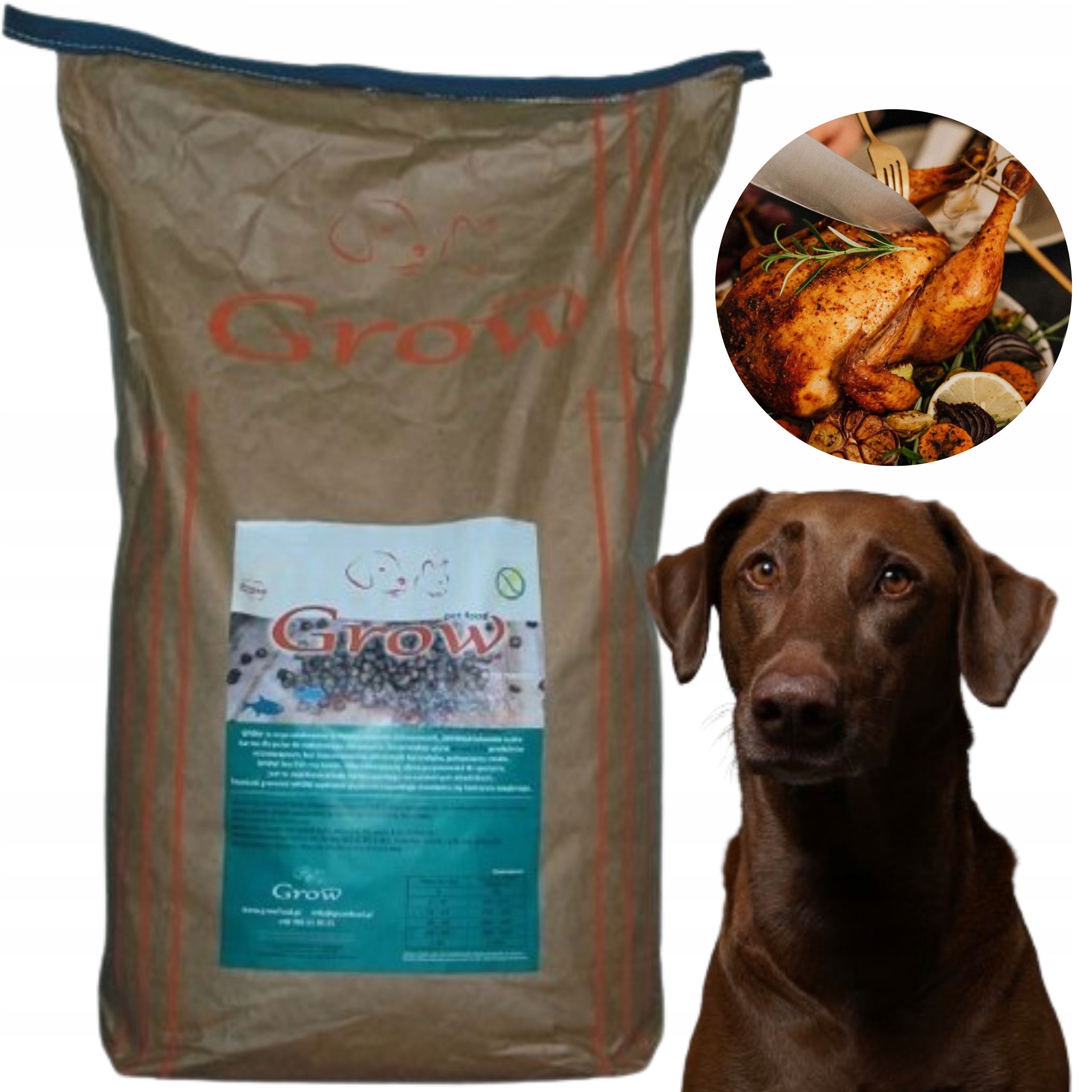 Grow Kuře Losos Junior L Suché Krmivo Pro Štěňata 7kg