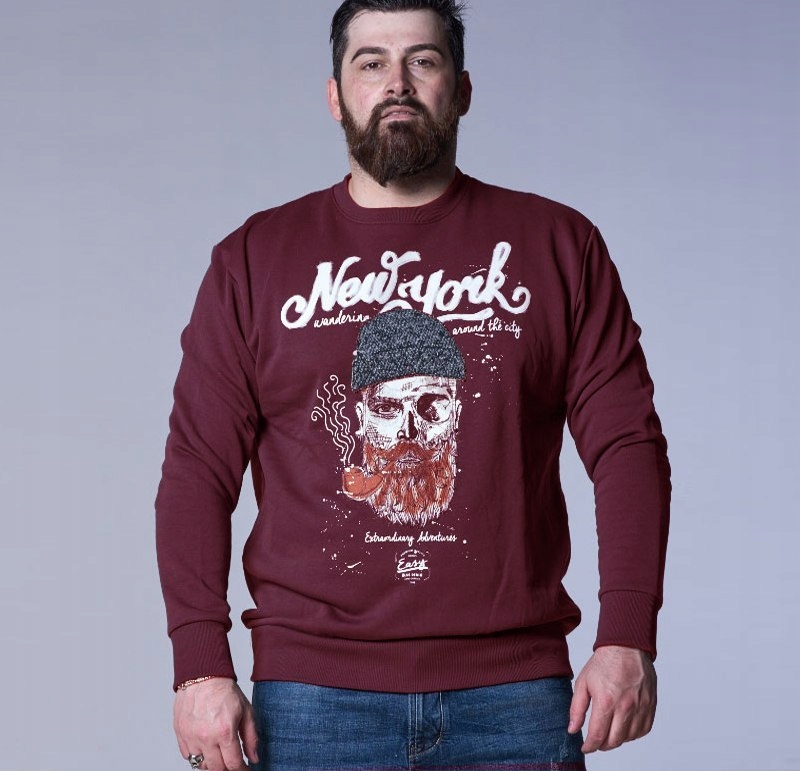 Easy Velká Mikina Bordo 3XL obvod 138 Cm