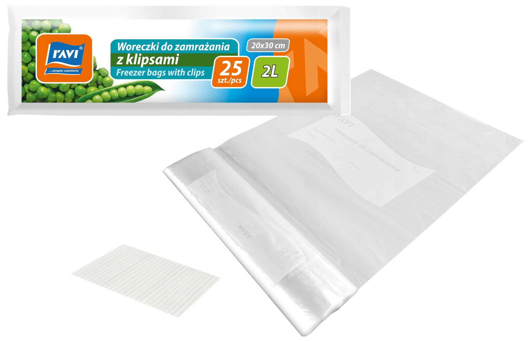 

Woreczki Do Zamrażania Z Klipsem 2 LITRy 25 Szt.