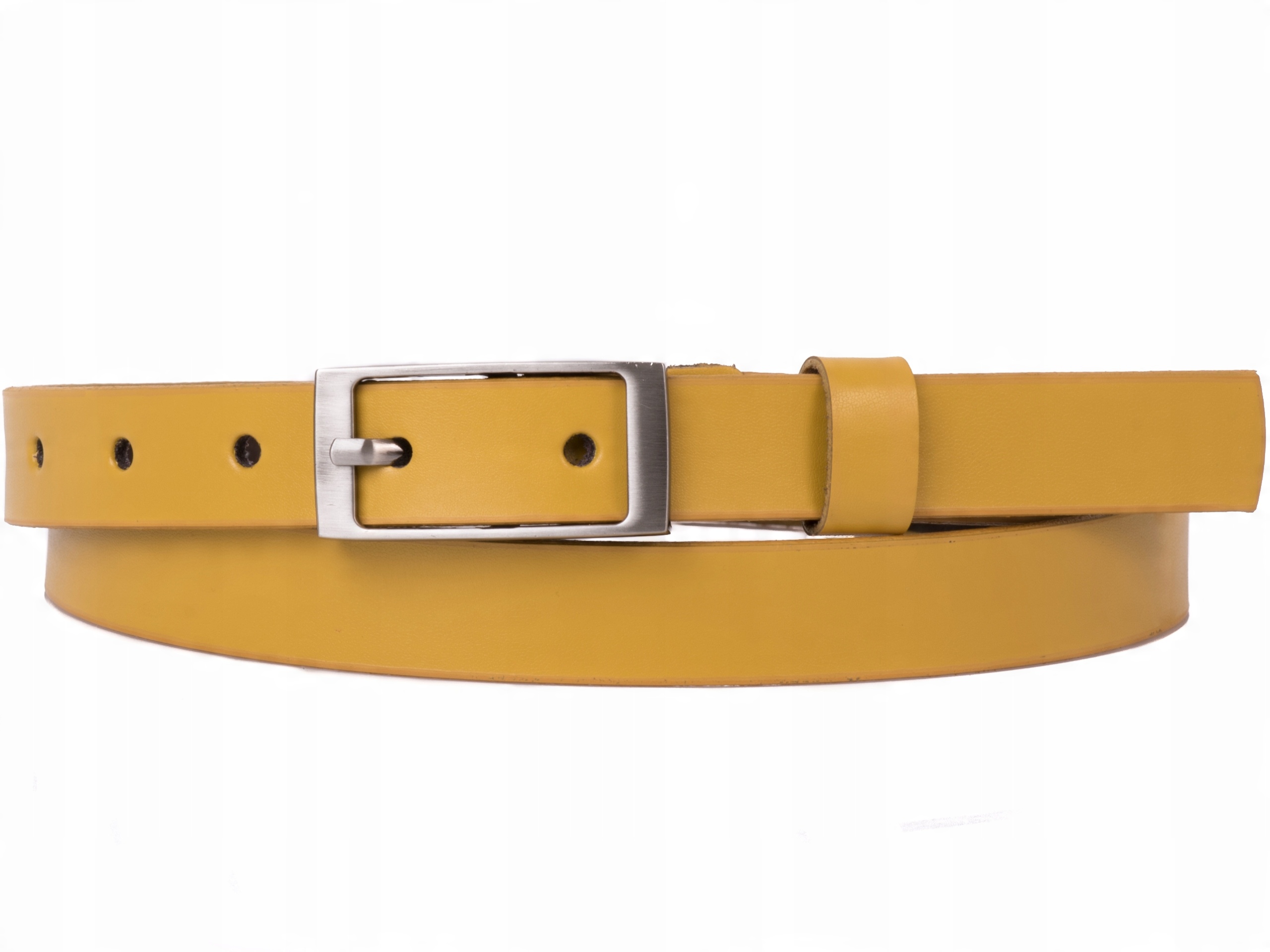 

Damski Skórzany pasek 2cm Słonecznikowy |75obw