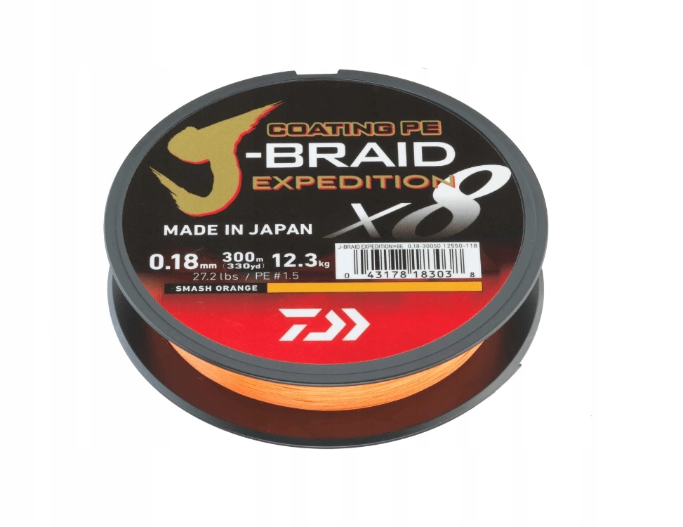 Plecionka Daiwa J-Braid Expedition X8E 0.06mm 150m Smash Orange