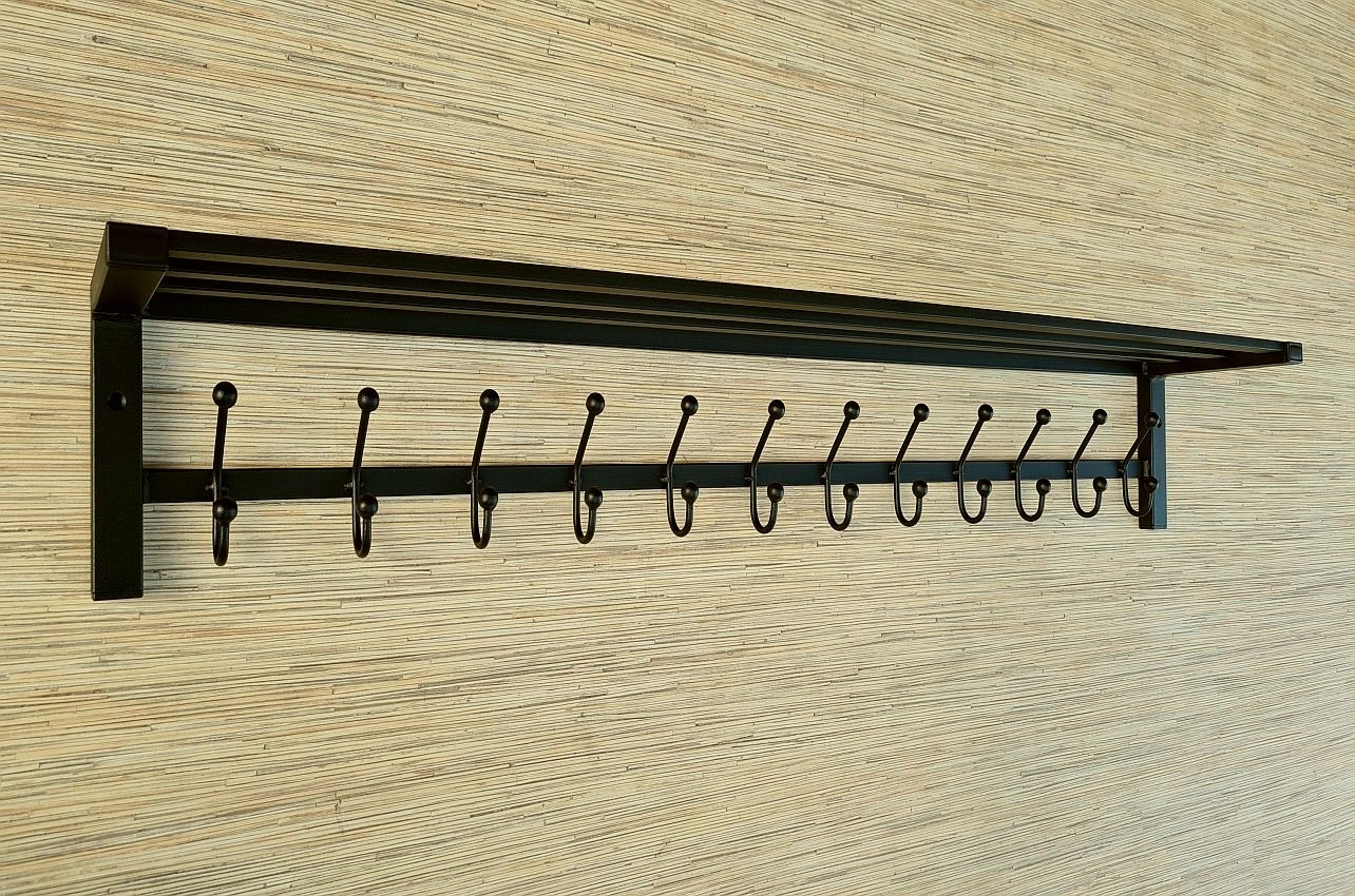 WIESZAK Z PÓŁKĄ METALOWY 120 CM Z METALU NA ŚCIANĘ