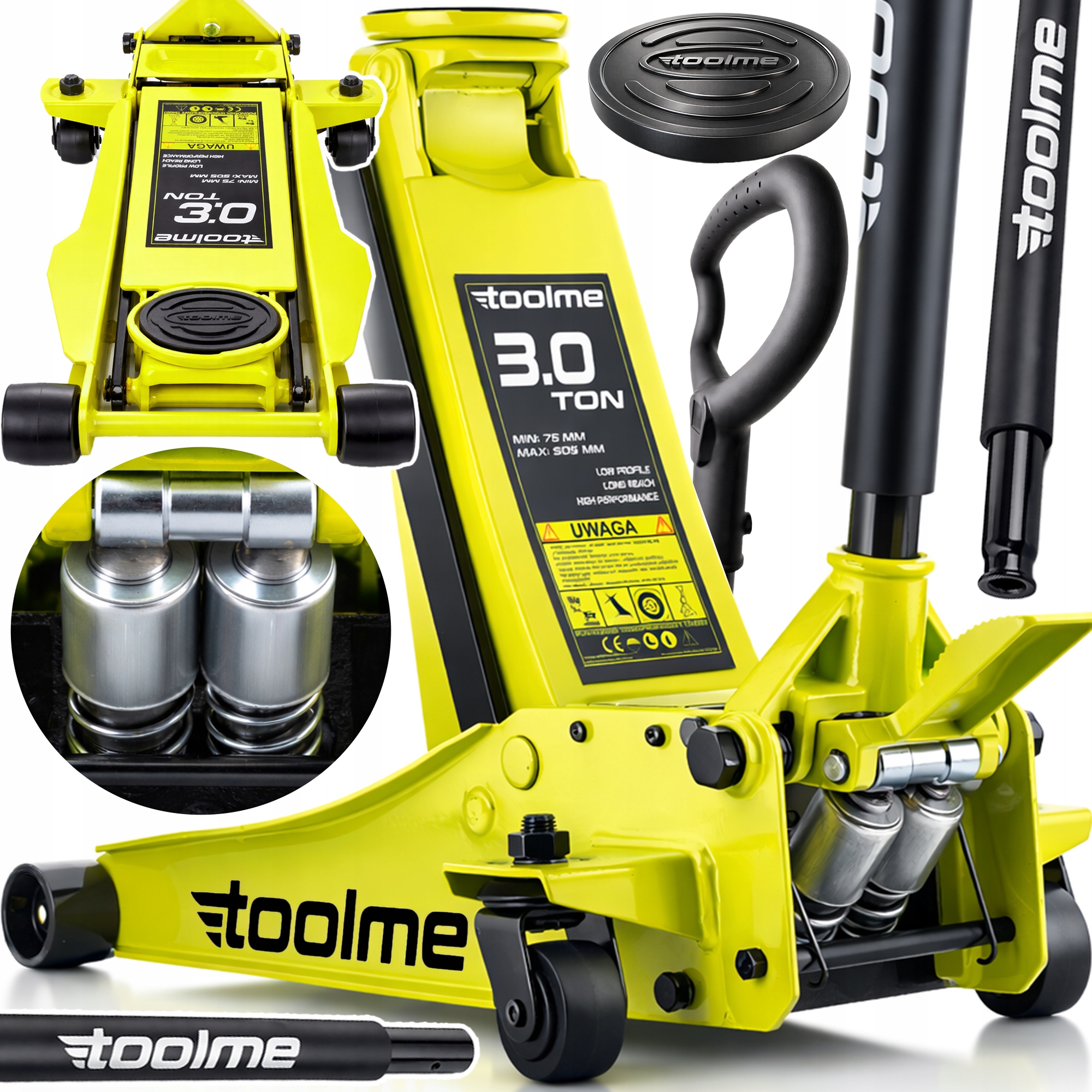 Hever Do Auta Zvedák Žába Nízkoprofilový 3T TM007 75-505 Kompozit