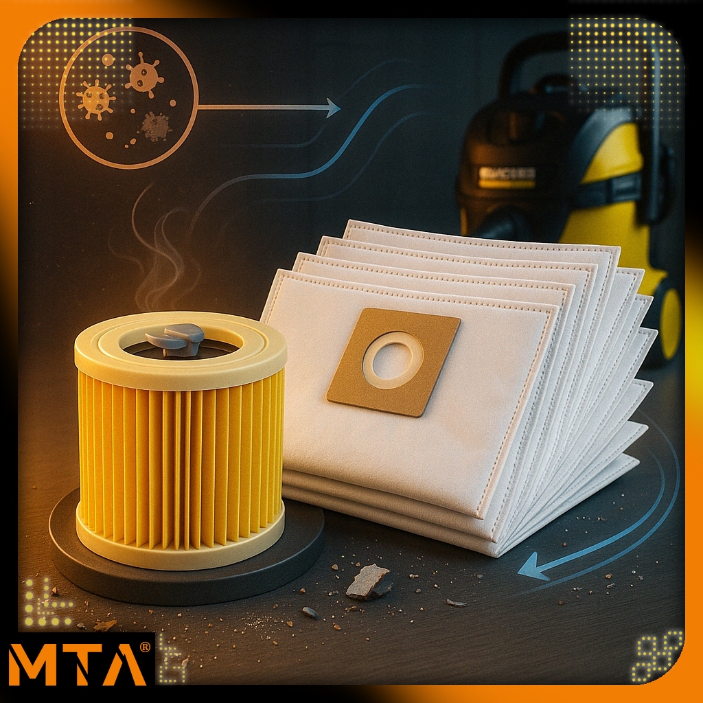 10x WORKI DO ODKURZACZA KARCHER WD3 WOREK WD 3 WD WD 6 SE 4001 Plus FILTR Kod producenta MTA-874