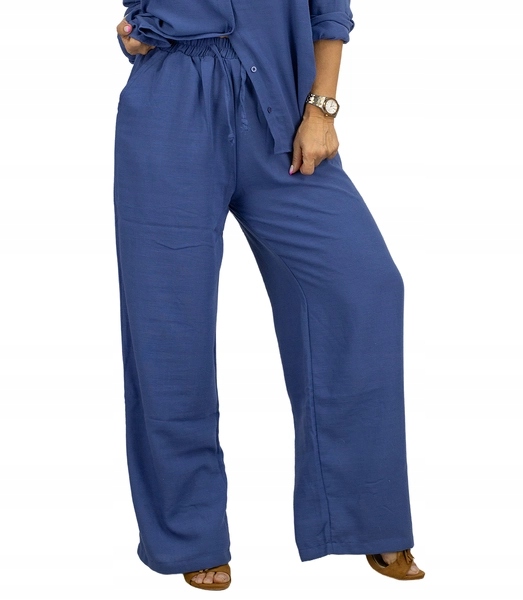 Široké dámské sportovní viskózové kalhoty elegance L