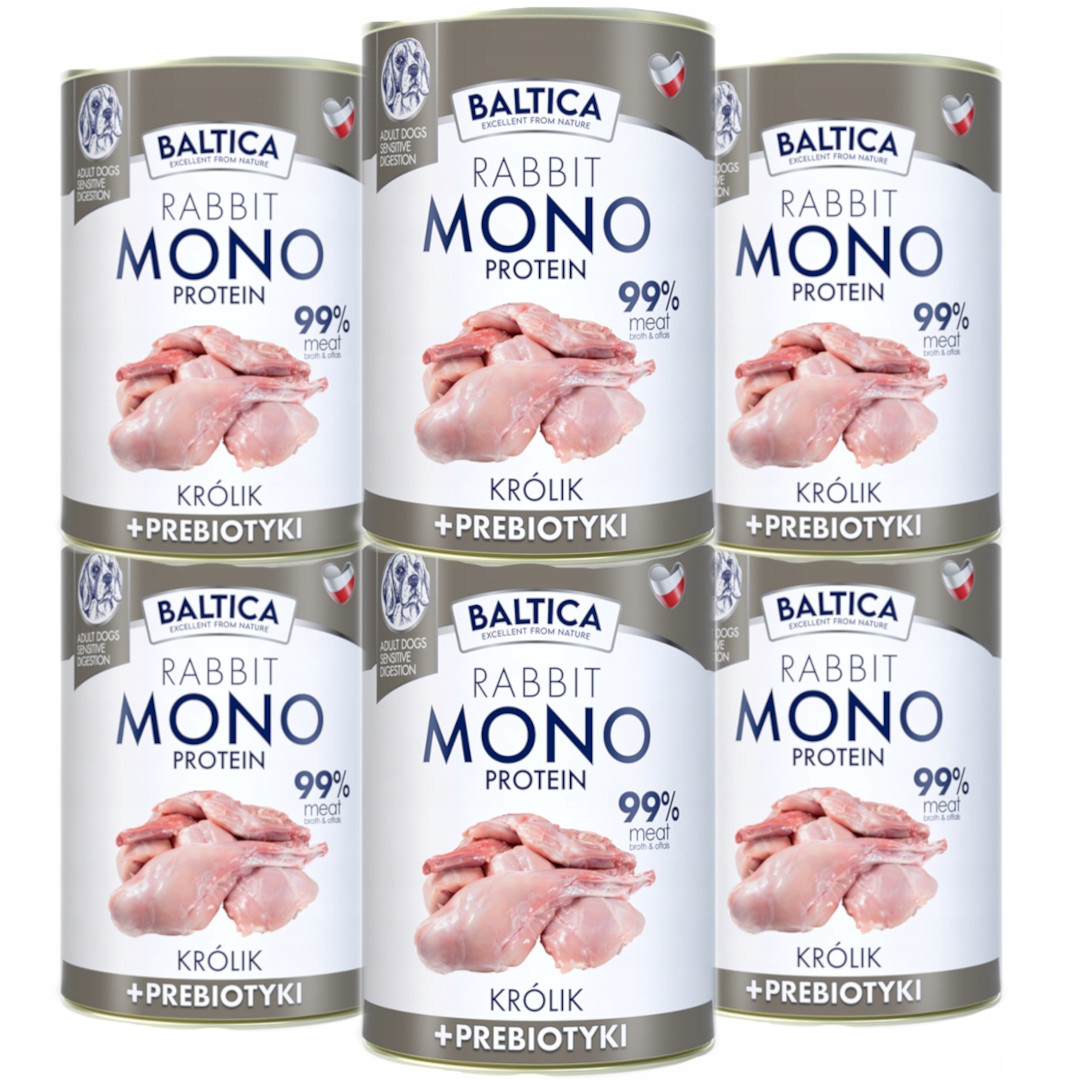 Baltica Mokra Mono Królik Prebiotyki 6x400g