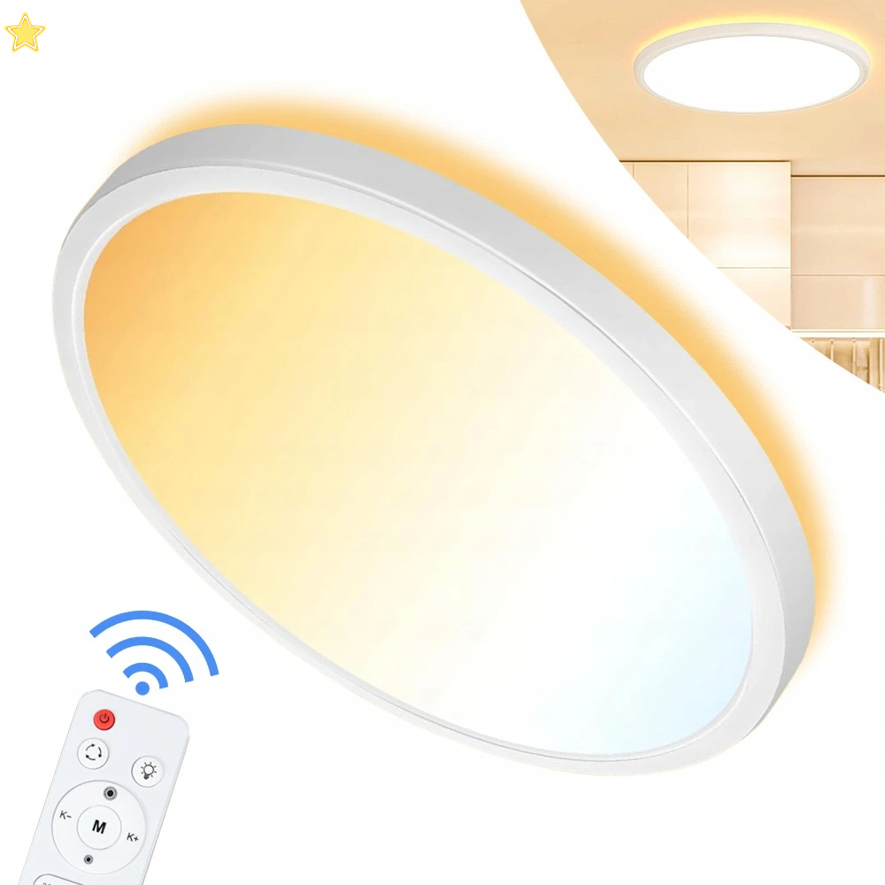 Lampa Stropní Svítidlo Led 24W Rgb Ultratenká S Vloženým Stmíváním